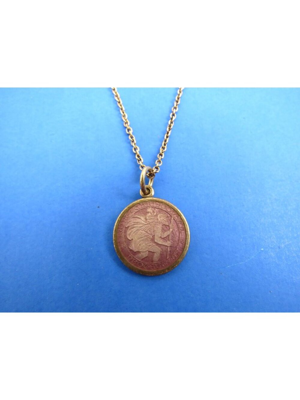Sterling Silver St. Christopher Enamel Charm Pendant w/ 925 Italy Necklace Chain